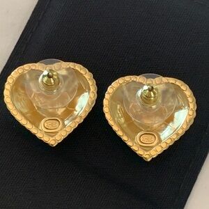 Absolutely stunning, authentic, limited edition, cc Chanel heart rare earrings.